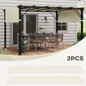 Telo di Ricambio per Gazebo 3x3m, Design Moderno Bianco Crema, Protezione UV, Copertura Ombreggiante per Pergola da Esterno/Cortile - Product Image 6