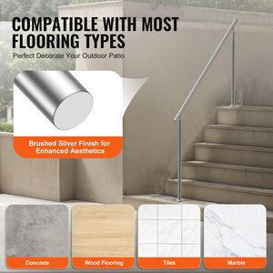 Corrimano per Scale da Esterno in Acciaio Inossidabile da 180 cm (70,9 Pollici) - Design Transizionale per Facile Installazione, Dispositivo Ausiliario per la Sicurezza - Product Image 5
