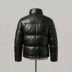 Chaqueta de Plumón de Lana de Color Personalizado de Lujo para Hombre, Chaqueta Impermeable con Cierre y Cuello Alto para Otoño - Product Image 2