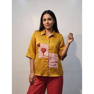 Women Premium Cotton Shirt with Roll-Up Sleeves for <b>Smart</b> Casual Looks Buy Direct From Supplier - Product Image 1