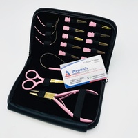 Kit d'outils professionnels pour extensions de cheveux brésiliens, pince à deux trous pour fusion, bandes adhésives et boucles, pour cheveux Remy à double trame