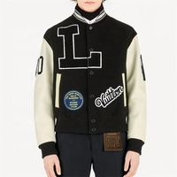 Veste d'université d'hiver personnalisée OEM en chenille avec lettres brodées à col montant réversible, coupe-vent pour femmes