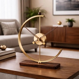 High End Copper <b>Table</b> <b>Clock</b> Perfect For Workspace Decor Gifting Purpose And Elegant <b>Table</b> Top Decoration Wholesale From India - Product Image 1