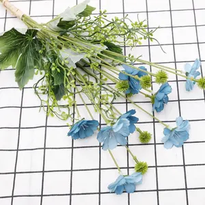 Qihao 60Cm Kunstzijde Boeket Faux Mini Wildflower Kleine Blauwe Bloemen Daisy Voor Thuis Bruiloft Decor