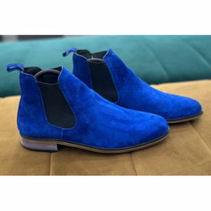Bottes en cuir véritable faites à la main pour hommes, bottines en cuir marron, chaussures habillées décontractées, chaussures habillées dans un style unique - Product Image 5