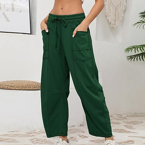 Women Premium Cargo Pants Wide Leg Sweatpants High Waist <b>Drawstring</b> Casual Loose Fit Streetwear - Product Image 3
