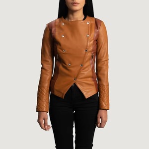 Veste en cuir pour femme sur mesure de qualité supérieure, en véritable peau de mouton, style motard, coupe ajustée, vêtements de rue, vêtements de mode - Product Image 6