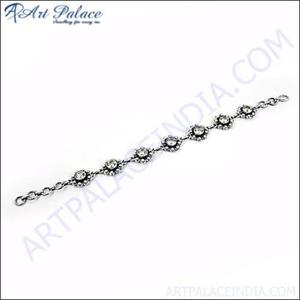 Bracelet en argent 925 chaud avec bracelet CZ artisanal en pierre précieuse de zircone cubique éblouissante pour les mariages et les bracelets fins - Product Image 3