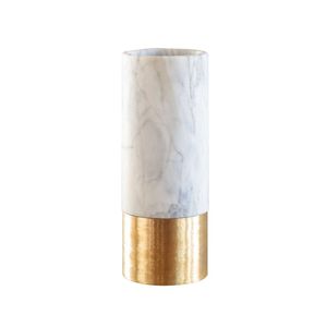 New Arrival White Marble Gold Base Flower Vase Luxury Decorative Accent For Modern Home Decor - Product Image 1
