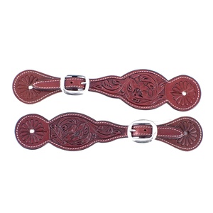 Correa de espuela occidental hecha a mano de la mejor calidad, cuero duradero con tallado a mano directo al por mayor del fabricante indio - Product Image 4