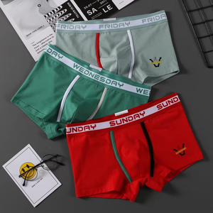 Calzoncillos bóxer de algodón transpirable para hombre, corte medio, color verde, con estampado de letras, de Wednesday - Product Image 6