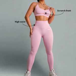 Women Solid Plus Size <b>2</b>-<b>Piece</b> Premium Yoga Bra Leggings <b>Set</b> High Waist Quick Dry Breathable 4-Way Stretch Gym Fitness Activewear - Product Image 6