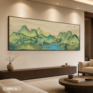 Peinture murale de paysage en soie de haute qualité, œuvre d'art élégante faite à la main, décoration intérieure, OEM ODM, usine du Vietnam - Product Image 4
