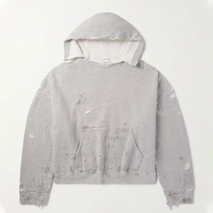 Sudadera con Capucha para Hombre, Estilo Acid Wash, con Pedrería y Logotipo Frontal, Felpa Francesa, 100% Algodón, Transpirable, 300g, Invierno, Bajo MOQ, Superventas - Product Image 1