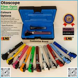 Premium Manual Fiber Optic Otoscope Instrument Set Class I Purple Medical Device Reusable Lightweight for Clinical Examination - Product Image 6