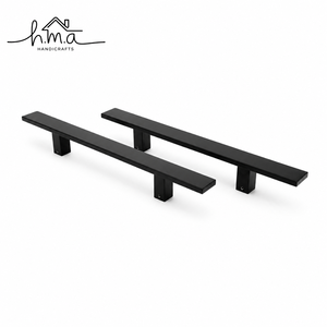 Matte <b>Gold</b> Brass Cabinet Handle Round Ball End Linear Bar Shape <b>Drawer</b> <b>Pull</b> Modern Minimal Furniture Handle - Product Image 2