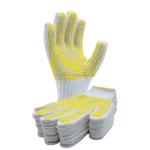 Cómodos guantes de seguridad de algodón blanco con lejía antiestático, antiimpacto, punteado antideslizante para uso máximo agrícola Industrial - Product Image 2