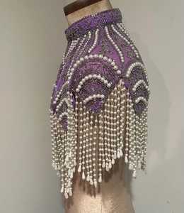 เสื้อปอนโชประดับลูกปัดทำมือคุณภาพพรีเมียม พร้อมพู่ห้อยมุก สำหรับงานเลี้ยงฉลองสมรส งานเลี้ยงบนเรือ หรืองานเลี้ยงอาหารค่ำชมพระอาทิตย์ตก มีจำหน่ายแล้ว - Product Image 6