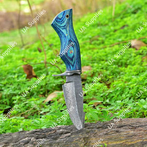 Cuchillo de caza de acero de Damasco afilado, de primera calidad, OEM/ODM, con mango de madera laminada de Pakka de alta calidad, EDC, personalizado, al por mayor - Product Image 2