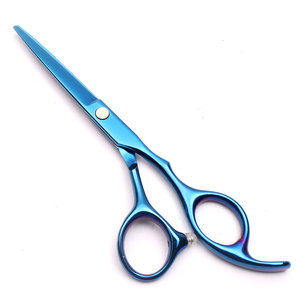 Tijeras de Peluquería Profesionales de Titanio con Logotipo Personalizado, para Diestros, de Acero Inoxidable, con Empuñadura de Goma, Gran Venta - Product Image 1