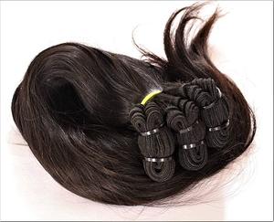 Extensiones de cabello humano natural recto Remy indio de un solo donante, recto cabello sedoso de crudo indio puro de la India - Product Image 6