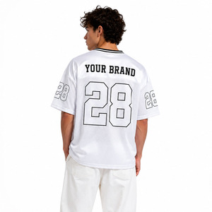 Maillot de football américain classique style Y2K, design personnalisé, surdimensionné, imprimé sur mesure, col en V, maillot de sport rétro en mesh vierge - Product Image 2