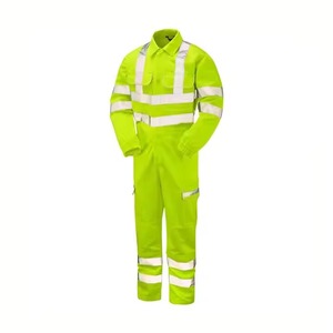 Overol de Trabajo Unisex de Alta Visibilidad, Antibacteriano, de Algodón con Cinta Reflectante Plateada FR, Resistente al Viento, Certificado CE, Ropa de Trabajo de Seguridad - Product Image 1