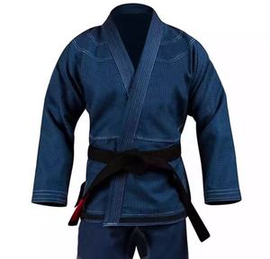 <b>Blue</b> Breathable Durable Shrink-Proof BJJ Gi Judo Kimono Front Logo Straight Fit Polyester/Cotton Martial Arts Uniform for Adults - Product Image 1