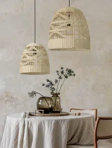 Best Supplier Bamboo Rattan Pendant Lamp Handwoven <b>Light</b> <b>Fixture</b> for Hospitality Design - Product Image 5