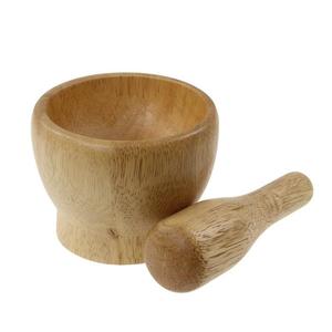 Mortier et pilon en bois pour épices, herbes et médicaments, ensemble de deux pièces - Product Image 2