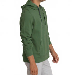 เสื้อฮู้ดแขนยาวผ้าฝ้ายฟลีซ 100% ระบายอากาศได้ดี สีพื้น มีกระเป๋าหน้า ปรับเชือกผูกได้ - Product Image 5