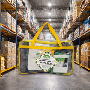 Kit universal de respuesta a derrames de 45L con bolsa blanda, kit de respuesta a derrames de aceite y químicos, almohadillas absorbentes, calcetines absorbentes, control de derrames para uso industrial y de laboratorio - Product Image 3