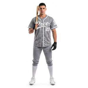 Maillot de baseball professionnel unisexe américain à rayures fines, boutonné, léger, pour entraînement et match, grande taille, anti-humidité - Product Image 5
