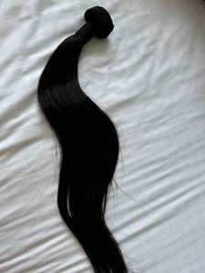 Extensiones de Cabello Humano Virgen Indio Remy 100% Natural Negro, Trama Simple 100g, Sin Enredos - Product Image 4