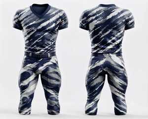 Camiseta de fútbol americano azul, blanca y azul oscuro personalizada, ropa deportiva de equipo, malla transpirable - Product Image 1