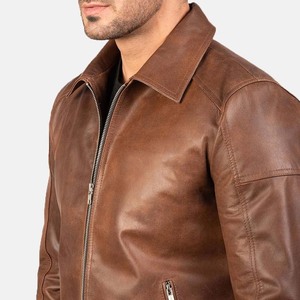 Chaqueta de Cuero para Hombre, Estilo Clásico y Moderno para Uso Diario, Cuero Genuino, Precio al por Mayor, Transpirable y Cómoda - Product Image 5