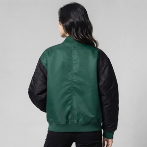 Custom <b>Women</b> Bomber <b>Jacket</b> Soft Fabric Full Zipper Closure Rib Knit Hem Comfortable Fit <b>Lightweight</b> Casual Streetwear Apparel - Product Image 2
