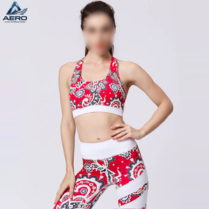 OEM Bold Red Folkloric Graphic Print High Elasticity Athletic Gym New Arrival Women Fashion Sportswear Breathable Fitness <b>Bra</b> - Product Image 1