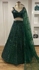 Robe de mariée Lehnga Choli pour filles fête robe de mariée Lehenga Choli au prix de gros avec tissu Georgatte - Product Image 2