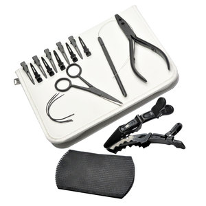 Hair Extension Tools Kit Small & Large Salon <b>Clips</b> Hair Parting <b>Ring</b> C-Shape Extension Needles Hair Extension pliers Beauty Tool - Product Image 5