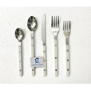 Elegante juego de cubiertos metálicos con mango de ABS para el hogar, hotel, restaurante, vajilla para bodas, eventos, fiestas, cubiertos para cenar. - Product Image 1