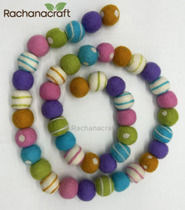 Guirnalda de Bolas de Fieltro Personalizada, Decoración de Cuerda con Esferas de Fieltro de Lana Coloridas para Navidad, Bodas, Fiestas de Cumpleaños - Product Image 1
