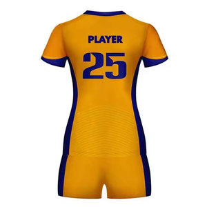 Uniforme de volley-ball sans manches en polyester léger, respirant et ajusté, avec taille élastique et numéro d'équipe personnalisé - Product Image 2