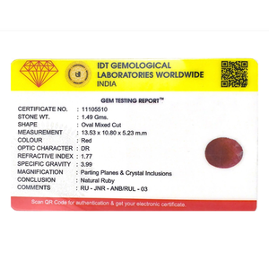 Natural Oval Cut Ruby 7.45 Carat Loose Gemstone for Fine Jewelry - Product Image 4