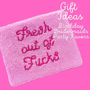 Handmade Vintage Zipper Wallet Embroidered Beaded Coin Purse Funny Quote Custom Seed <b>Beads</b> Statement <b>Large</b> Capacity Soft Durable - Product Image 4