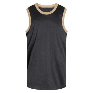 Débardeur sans manches noir pour homme, col rond, couleur unie, respirant, tricoté, sportif, décontracté, pour l'entraînement - Product Image 1