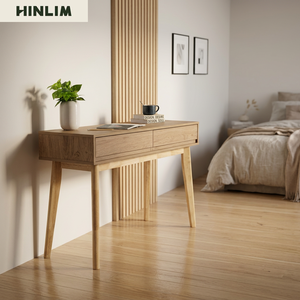 Scandinavian Design <b>Console</b> <b>Table</b> with <b>Storage</b> Drawers Laminated Board Top & Malaysian Oak Legs Modern Living Room Furniture - Product Image 4