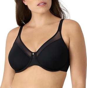 Sujetador Deportivo Sin Costuras para Mujer, Color Negro, Sin Varillas, Copa Completa, Soporte Alto, Lavable a Máquina, Color Sólido, Spandex - Product Image 1