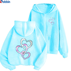 เสื้อฮู้ดซิปหน้าพิมพ์ลายโอเวอร์ไซส์สำหรับผู้หญิงไซส์ใหญ่ ขายดีอันดับต้นๆ กำลังฮิตในฤดูหนาว ไม่มีซับใน โลโก้ด้านหน้า ODM ผ้า 100% - Product Image 2