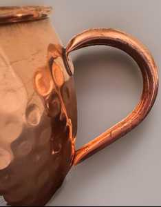 Mug à Moscow Mule en cuivre martelé fait main, Mug à bière en cuivre pur, Mug à Moscow Mule vintage en cuivre martelé - Product Image 3